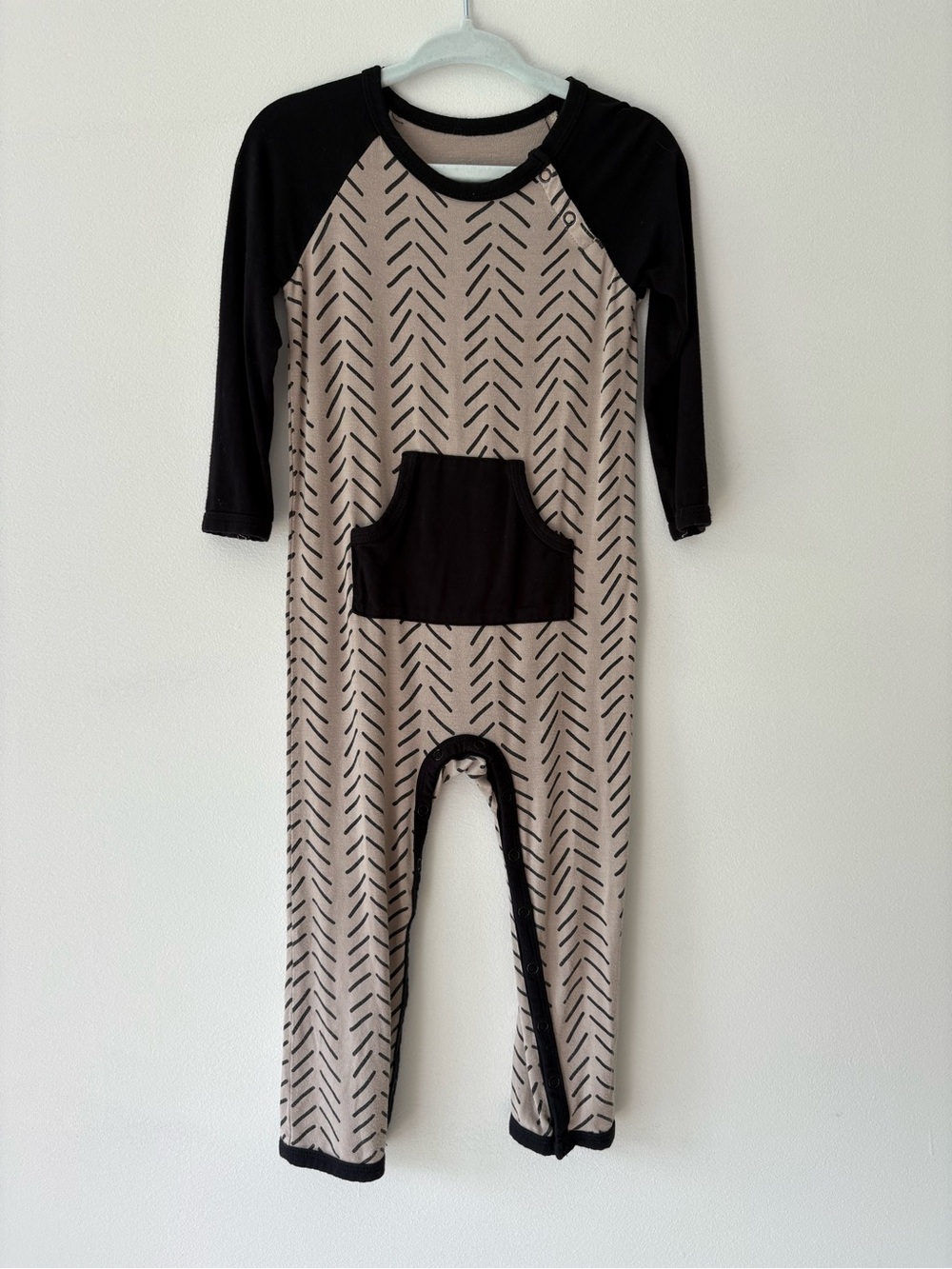 Kyte Baby Romper (Longall Khaki Herringbone)